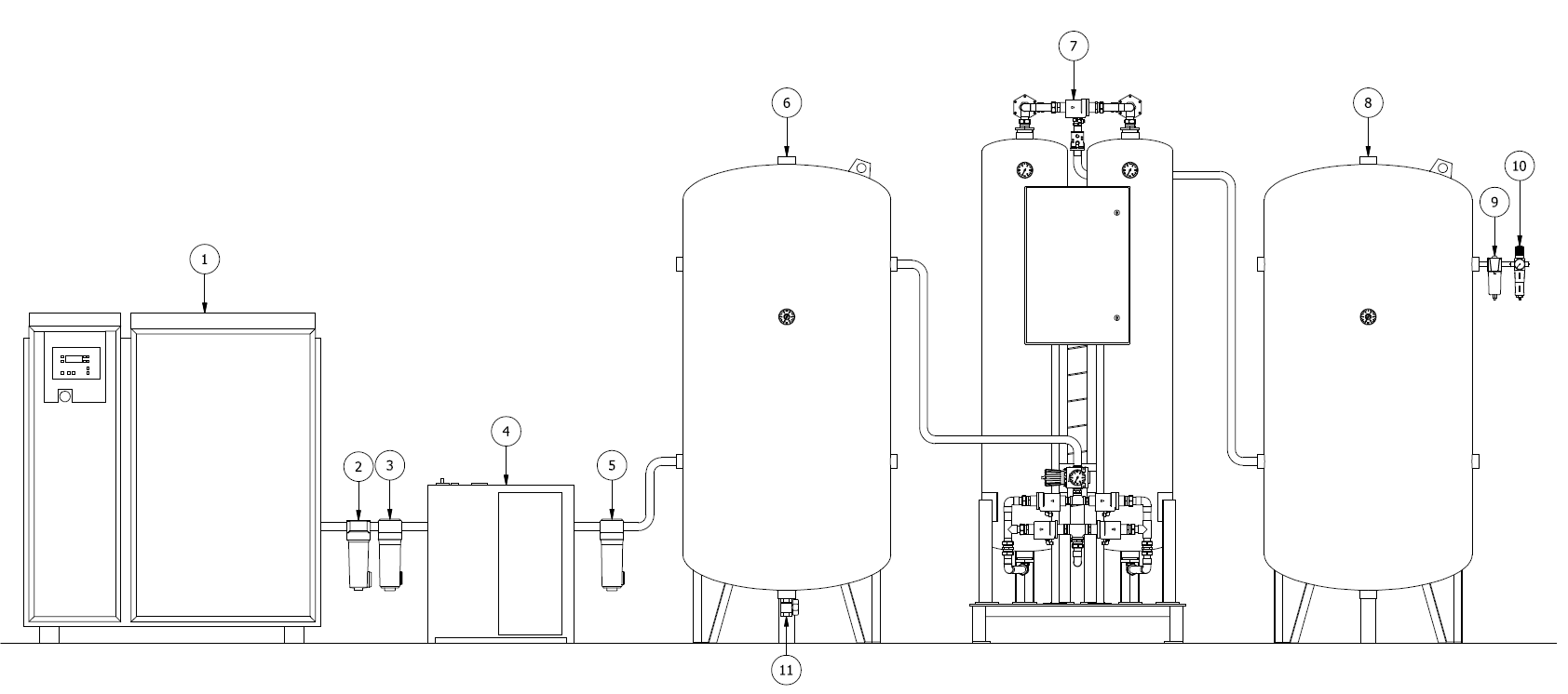 GNA Stickstoffgenerator Seitenansicht